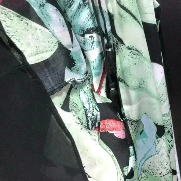 LC Lauren Conrad Halter Slip dress,spaghetti strap,asymmetrical hem,tropical - Picture 5 of 7